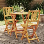 vidaXL Conjunto de Bistro Dobrável 3 Peças em Madeira Sólida de Acácia