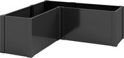 Outsunny Canteiro em L para Flores, Resistente às Intempéries, Canteiro de Plantio/Estufa em Aço Galvanizado 150 x 150 x 55 cm Preto | Aosom Portugal