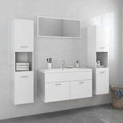 vidaXL Conj. móveis casa de banho derivados madeira branco brilhante