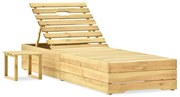 vidaXL Espreguiçadeira com mesa madeira de pinho impregnada verde
