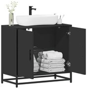 vidaXL Armário para lavatório 65x33x60 cm derivados de madeira preto