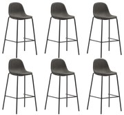 vidaXL Bancos de bar 6 pcs tecido cinzento-escuro