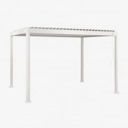 Pérgola Bioclimática De Alumínio Com Lâminas Druvia Gardénia Branco & 3 X 4 M - Sklum