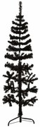 Meia árvore de Natal fina com suporte 150 cm preto