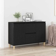 vidaXL Buffet com gaveta Preto 102 x 35 x 60 cm Madeira processada