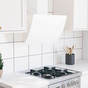 vidaXL Exaustor de parede 60 cm aço e vidro temperado branco