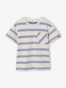 T-shirt grossa com efeito de favos para menino   riscas brancas