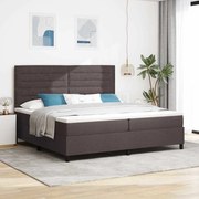 vidaXL Cama Box com colchão Marrom Escuro 200 x 200 cm tecido