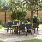 Conjunto de Jantar de Jardim vidaXL 9 Peças Preto Poliratan