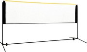 vidaXL Rede de badmínton ajustável 300x103x94-158 cm metal