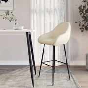 vidaXL Banco de bar veludo cor creme