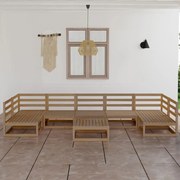 vidaXL 8 pcs conjunto lounge de jardim pinho maciço