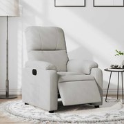 vidaXL Poltrona reclinável elétrica tecido de microfibra cinza-claro