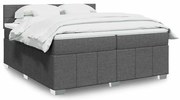 Cama com molas/colchão 200x200 cm tecido cinzento-escuro