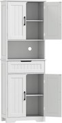 HOMCOM Armário de Cozinha 4 Portas com Gaveta e Casa Aberto 60x30x172 cm Branco | Aosom Portugal