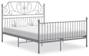 Estrutura de cama metal 160x200 cm cinzento