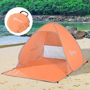 Tenda pop-up instantânea e portátil com janelas Tipo de refúgio para piquenique, praia e acampamento com proteção UV Laranja