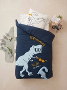 Agora -15%: Conjunto de cama, para criança Magicouette®, Dinossauros azul escuro liso com motivo