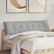 vidaXL Travesseiro para Costas Cinza Nuvem 180 x 19 x 50 cm tecido