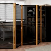 vidaXL Divisória/biombo com 5 painéis 350x180 cm preto