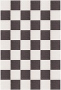 Tapete de lã de pelo curto Chess artesanal Flatweave