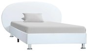 Estrutura de cama 100x200 cm couro artificial branco