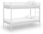 vidaXL Beliche 90x200 cm metal branco