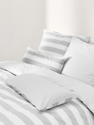 Capa de edredão reversível de algodão às riscas Lorena