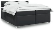 vidaXL Cama com molas/colchão 200x200 cm couro artificial preto