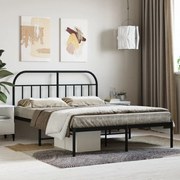 vidaXL Estrutura de cama com cabeceira 140x200 cm metal preto