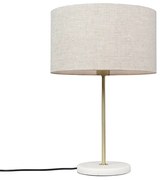 Candeeiro de mesa em latão com cúpula cinzenta 35 cm - Kaso Moderno