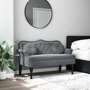 Banco com almofadões 120,5x65x75 cm veludo cinzento-escuro
