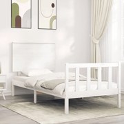 vidaXL Cama sem colchão 100x200 cm madeira de pinho maciça branco
