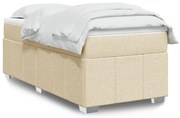 vidaXL Cama com molas/colchão 80x200 cm tecido cor crème