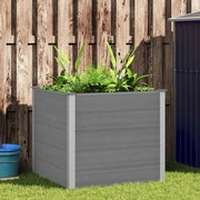 vidaXL Canteiro elevado para jardim WPC 100x100x91 cm cinzento