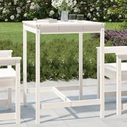 vidaXL Mesa de jardim 82,5x82,5x110 cm madeira de pinho maciça branco