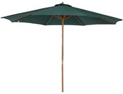 Outsunny Guarda Sol Ø300x250 cm Chapéu de Sol Mastro Madeira 8 Hastes Sistema Polia Fixação Jardim Exterior Verde | Aosom Portugal