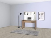 Secretária "Turvis" com Estante - 110 x 149 x 52 cm - Carvalho e Branc