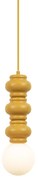 Candeeiro Pendente Retro Mostarda Amarelo com Vidro Fosco - Fedde