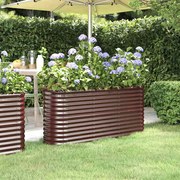 vidaXL Canteiro elevado jardim 152x40x68cm aço galvanizado castanho