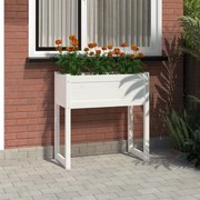 vidaXL Vaso/floreira 78x40x81 cm pinho maciço branco