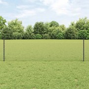 Postes de Cerca vidaXL 5 pcs Canal U Cinza 60 cm Aço