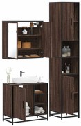 vidaXL 3 pcs conj. móveis WC derivados madeira cor carvalho castanho