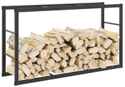 vidaXL Suporte para lenha 110x30x61 cm aço preto