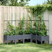 vidaXL Vaso/floreira de jardim c/ treliça 160x120x142,5 cm PP cinzento azul