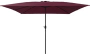Parasol de Jardim Quadrado vidaXL 295x245 cm Vermelho Bordeaux