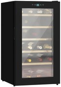 HOMCOM Cave de Vinho 24 Garrafas 65L Luz LED Interior Ecrã Tátil Digital Contolo de Temperatura Porta de Vidro e 5 Prateleiras Preto | Aosom Portugal