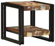 Mesa de Café Multicolorida 40x50x38 cm em Madeira Recuperada
