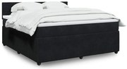 vidaXL Cama com molas/colchão 180x200 cm veludo preto