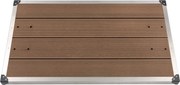 vidaXL Base chuveiro p/ exterior 110x62 cm WPC aço inoxidável castanho
